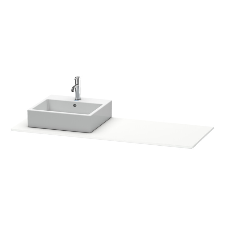 Duravit Console XSquare 140x55x1,6 cm, avec 1 trou, découpe gauche, blanc mat