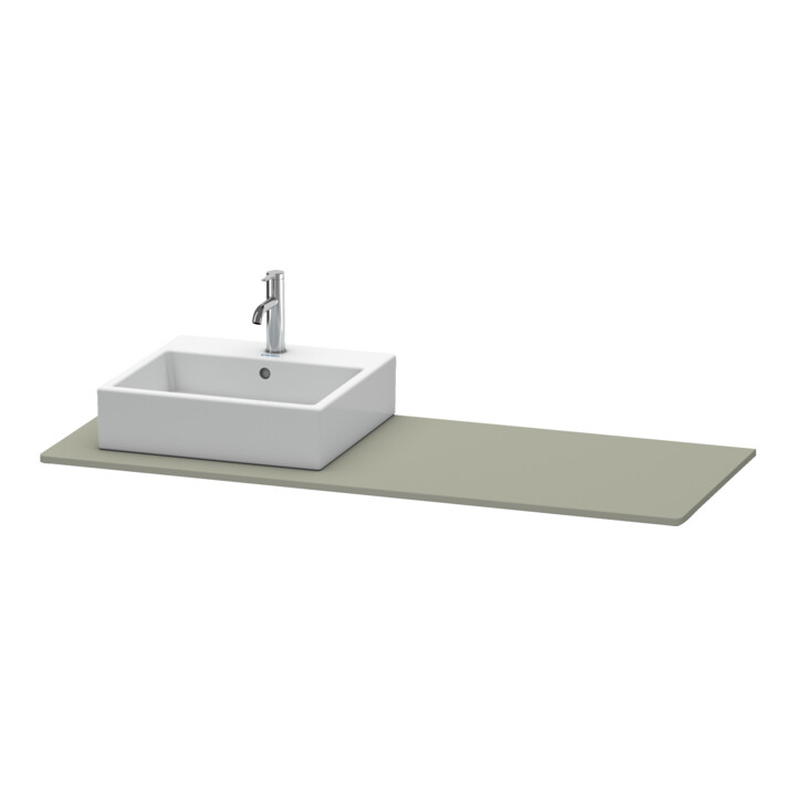 Duravit Console XSquare 140x55x1,6 cm, avec 1 trou, surface mate acier inoxydable