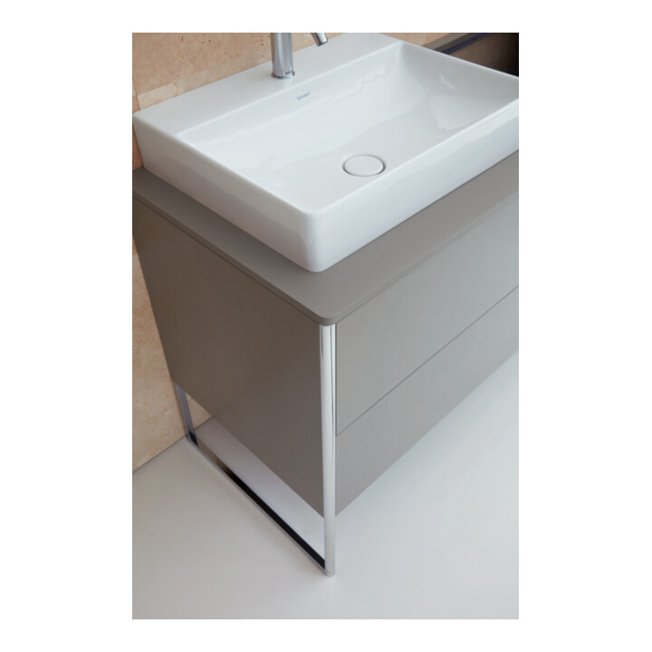 Duravit Console XSquare 140x55x1,6 cm, avec 1 trou, surface mate acier inoxydable