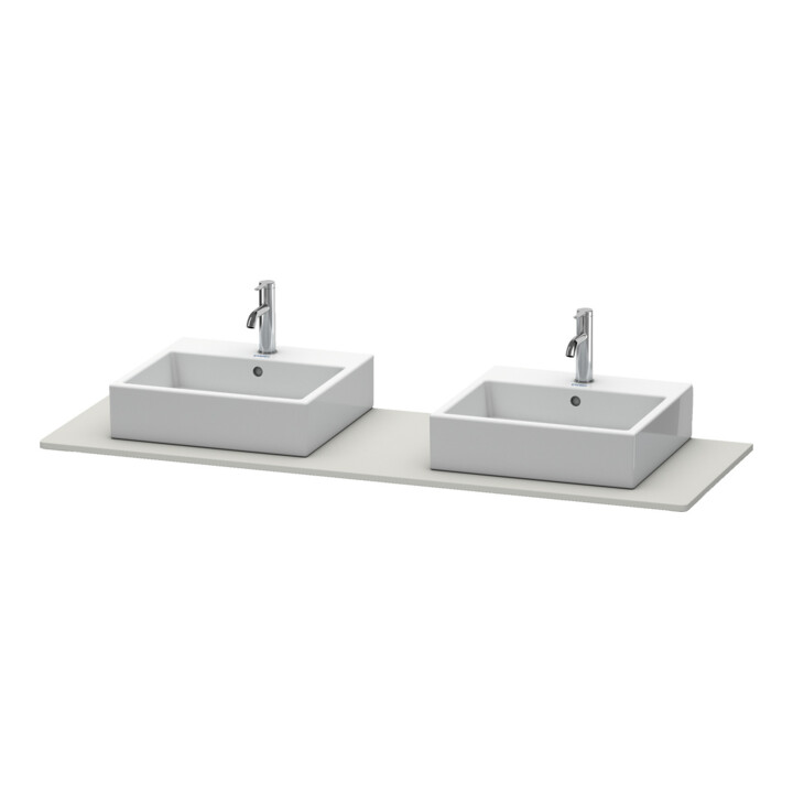 Duravit Console XSquare 160x55 cm, blanc mat, 2 sorties, lavabo double face