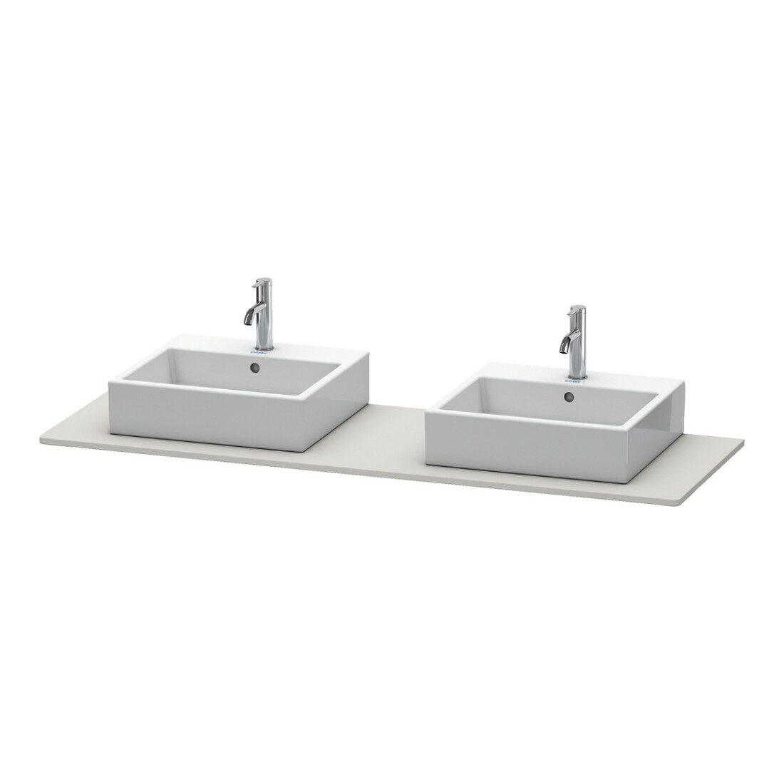 Duravit Console XSquare 160x55 cm, blanc mat, 2 sorties, lavabo double face