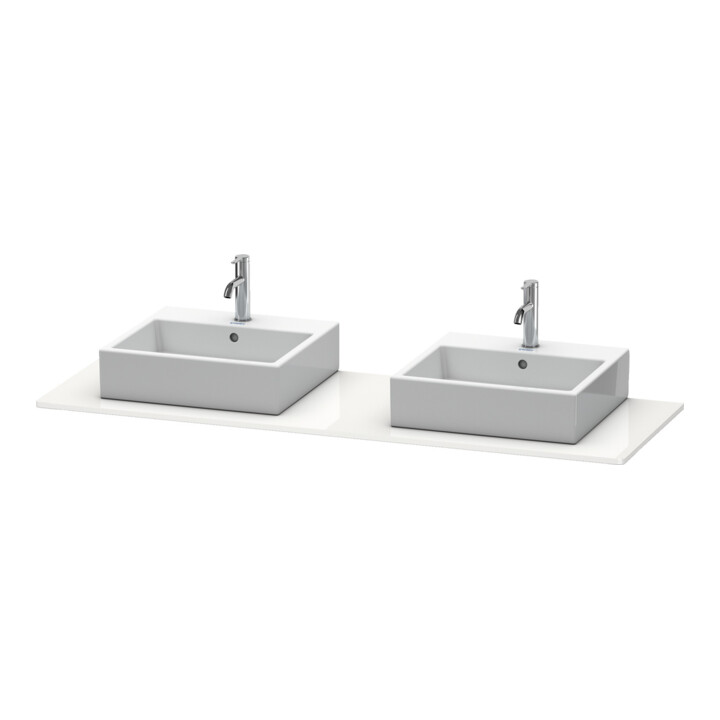 Duravit Console XSquare 160x55 cm, blanc mat, 2 sorties, lavabo double face