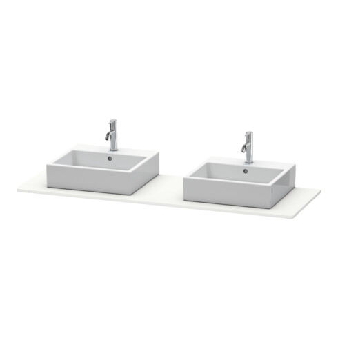 Duravit Console XSquare 160x55 cm, blanc mat, 2 trous, lavabo double face
