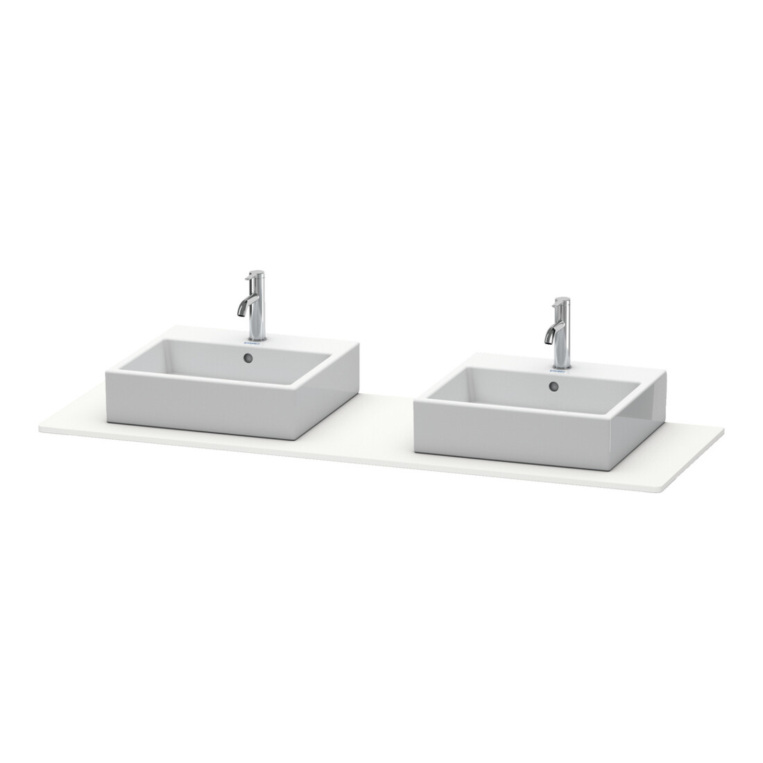 Duravit Console XSquare 160x55 cm, blanc mat, 2 trous, lavabo double face