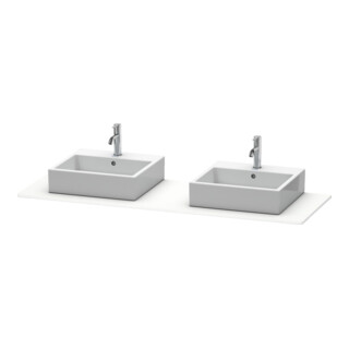 Duravit Console XSquare 160x55 cm, blanc mat, avec 2 trous, lavabo double face