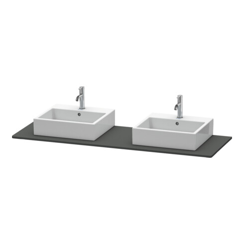 Duravit Console XSquare 160x55 cm, gris mat, 2 sorties, lavabo double face
