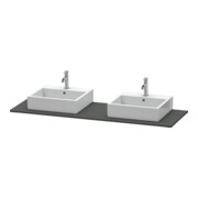 Duravit Console XSquare 160x55 cm, gris mat, 2 sorties, lavabo double face-4
