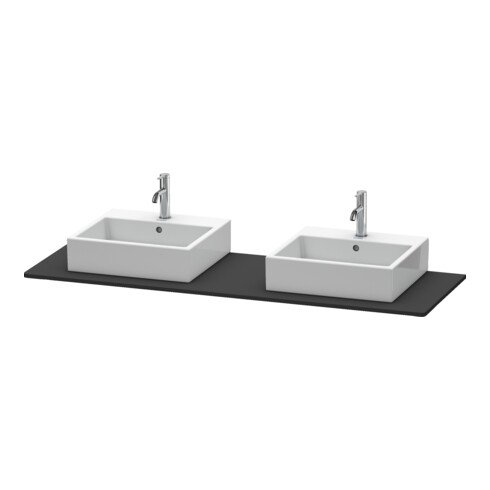 Duravit Console XSquare 160x55 cm, gris mat, 2 trous, côtés droits