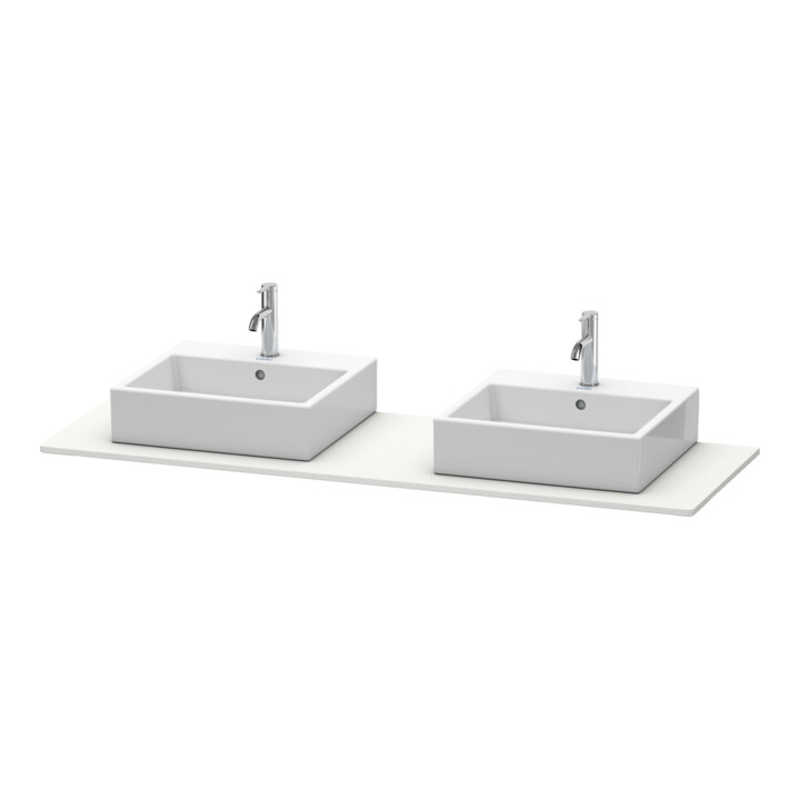 Duravit Console XSquare 160x55 cm, sans robinet, 2 sorties, lavabo double face