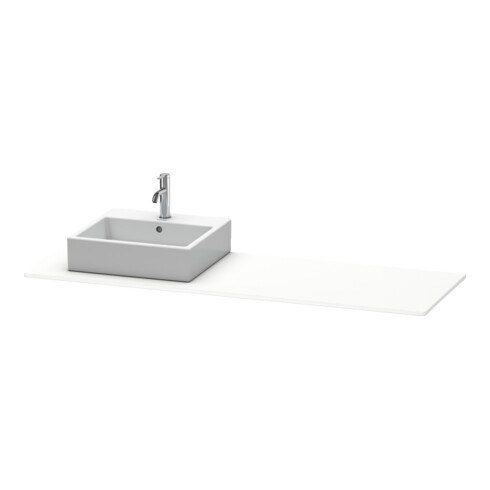 Duravit Console XSquare 160x55x1,6 cm, avec 1 AS, évier à gauche, blanc mat