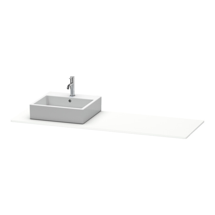 Duravit Console XSquare 160x55x1,6 cm, avec 1 AS, évier à gauche, blanc mat