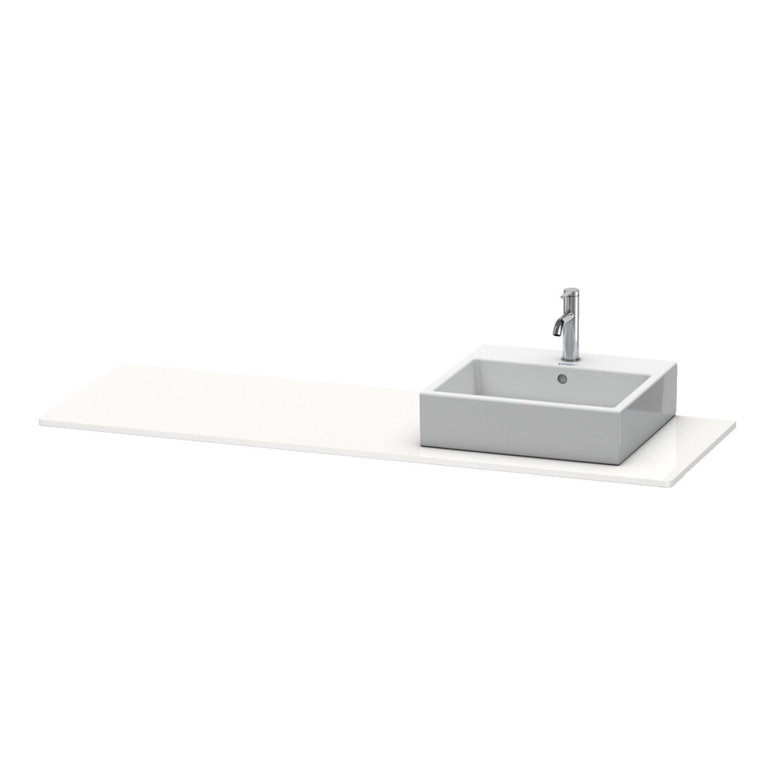Duravit Console XSquare 160x55x1,6 cm, avec 1 AS, évier droit, blanc brillant