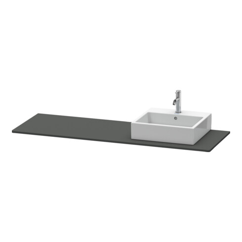 Duravit Console XSquare 160x55x1,6 cm, avec 1 AS, robinet droite, graphite mat