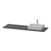 Duravit Console XSquare 160x55x1,6 cm, avec 1 AS, robinet droite, graphite mat-3