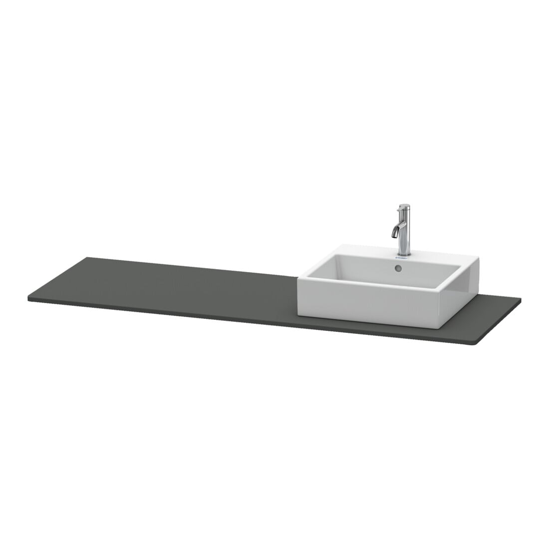 Duravit Console XSquare 160x55x1,6 cm, avec 1 AS, robinet droite, graphite mat