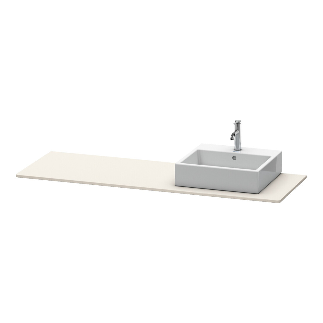 Duravit Console XSquare 160x55x1,6 cm, avec 1 découpe, lavabo droit, Taupe