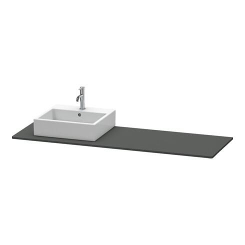 Duravit Console XSquare 160x55x1,6 cm, avec 1 robinetterie, évier gauche, graphite mat