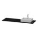 Duravit Console XSquare 160x55x1,6 cm, avec 1 robinetterie, lavabo à droite, noir brillant
