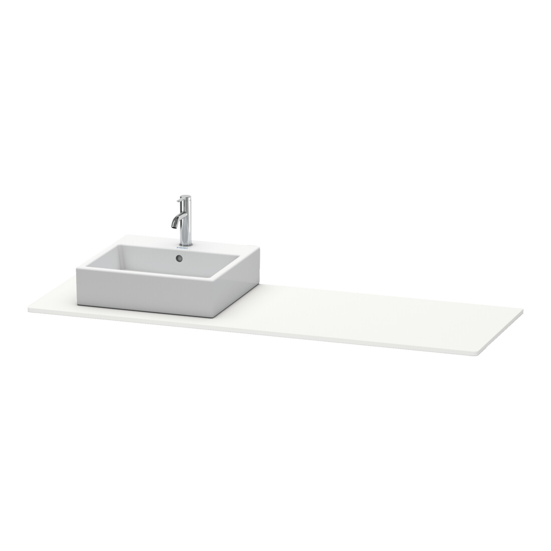 Duravit Console XSquare 160x55x1,6 cm, avec 1 trou, B gauche, blanc mat-satiné