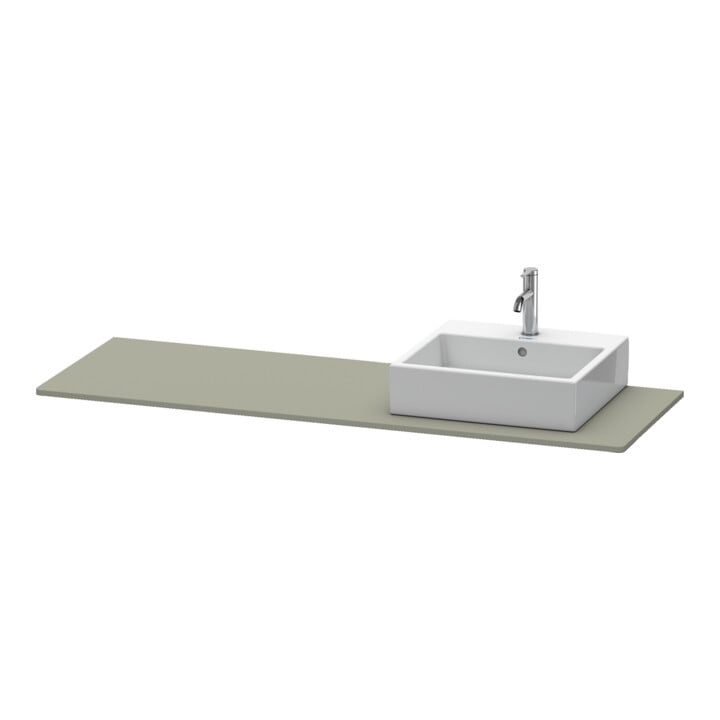 Duravit Console XSquare 160x55x1,6 cm, avec 1 trou, blanc, acier inox mat