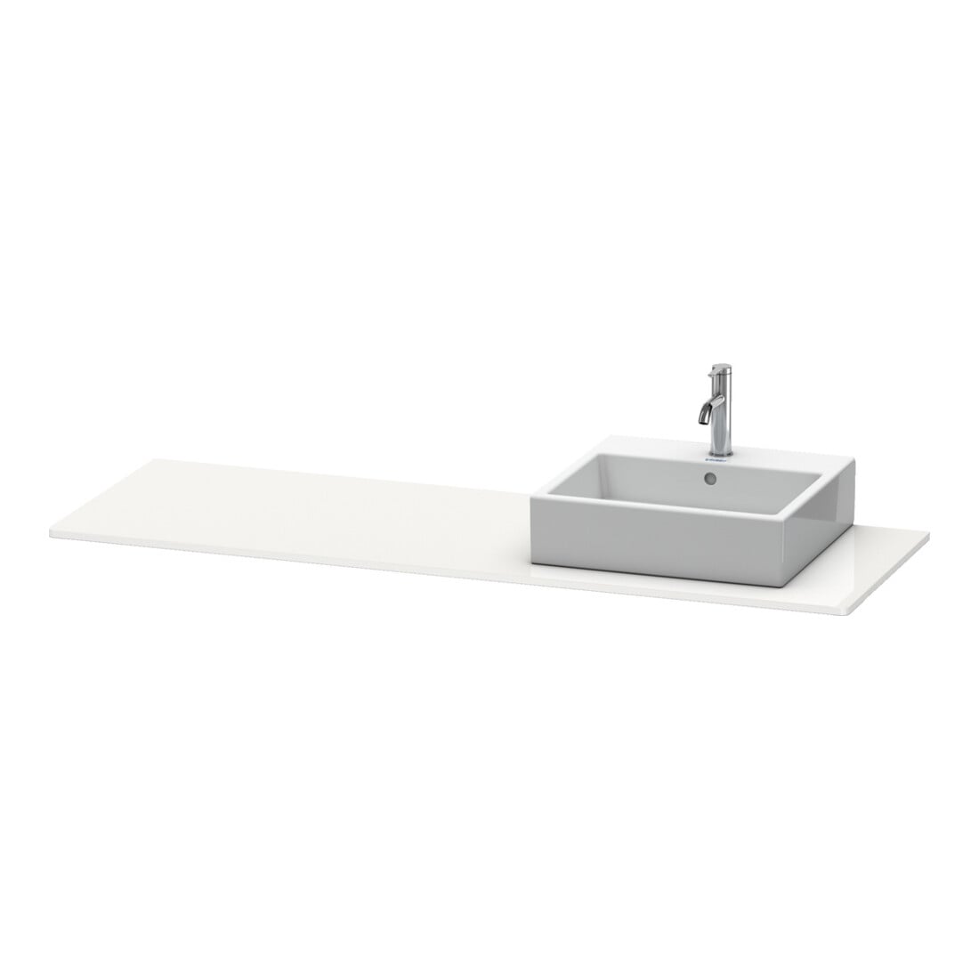 Duravit Console XSquare 160x55x1,6 cm, avec 1 trou robinet, baignoire droite, blanc brillant