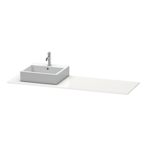 Duravit Console XSquare 160x55x1,6 cm, avec 1 trou, robinetterie gauche, blanc brillant