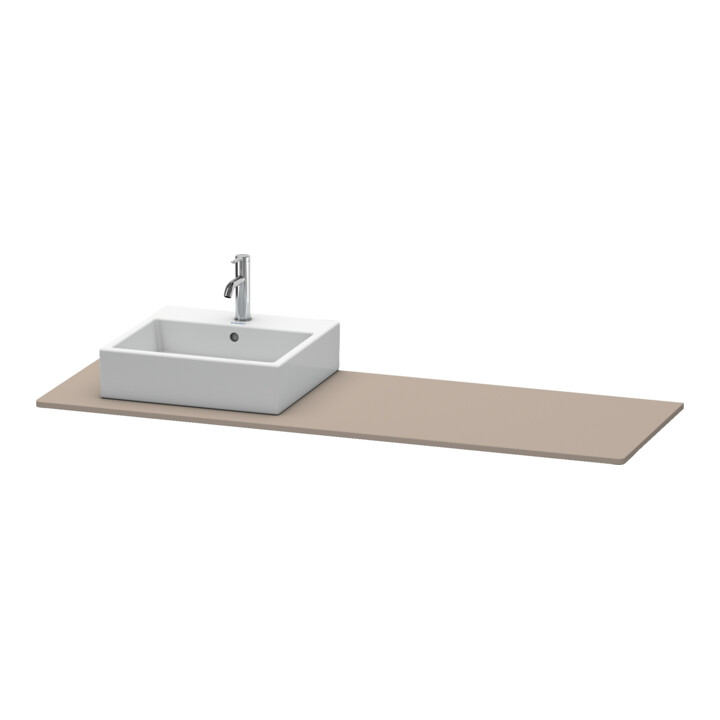 Duravit Console XSquare 160x55x1,6cm, avec 1 AS, robinet gauche, blanc mat