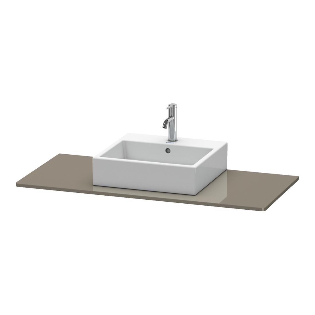 Duravit Console XSquare 80x55 cm, flan. gris brillant, avec 1 découpe