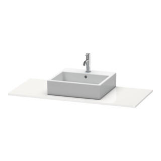 Duravit Console XSquare 80x55 cm, flanc gris mat, avec 1 découpe