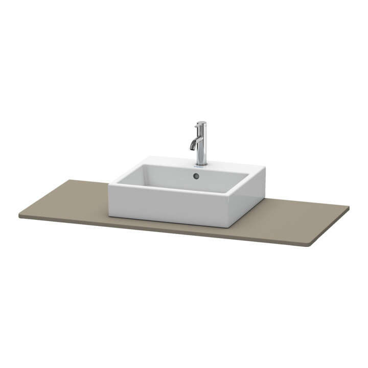 Duravit Console XSquare 80x55 cm, flanc gris mat, avec 1 découpe