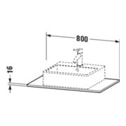 Duravit Console XSquare 80x55 cm, flanc gris mat, avec 1 découpe-4