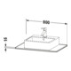 Duravit Console XSquare 80x55 cm, gris pierre mat, avec 1 découpe