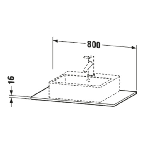 Duravit Console XSquare 80x55 cm, lin, avec 1 découpe