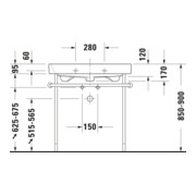 Duravit Consoles métalliques Happy D.2 77,3x49,1 cm, f 231880, renforcée +5 cm, chrome-2