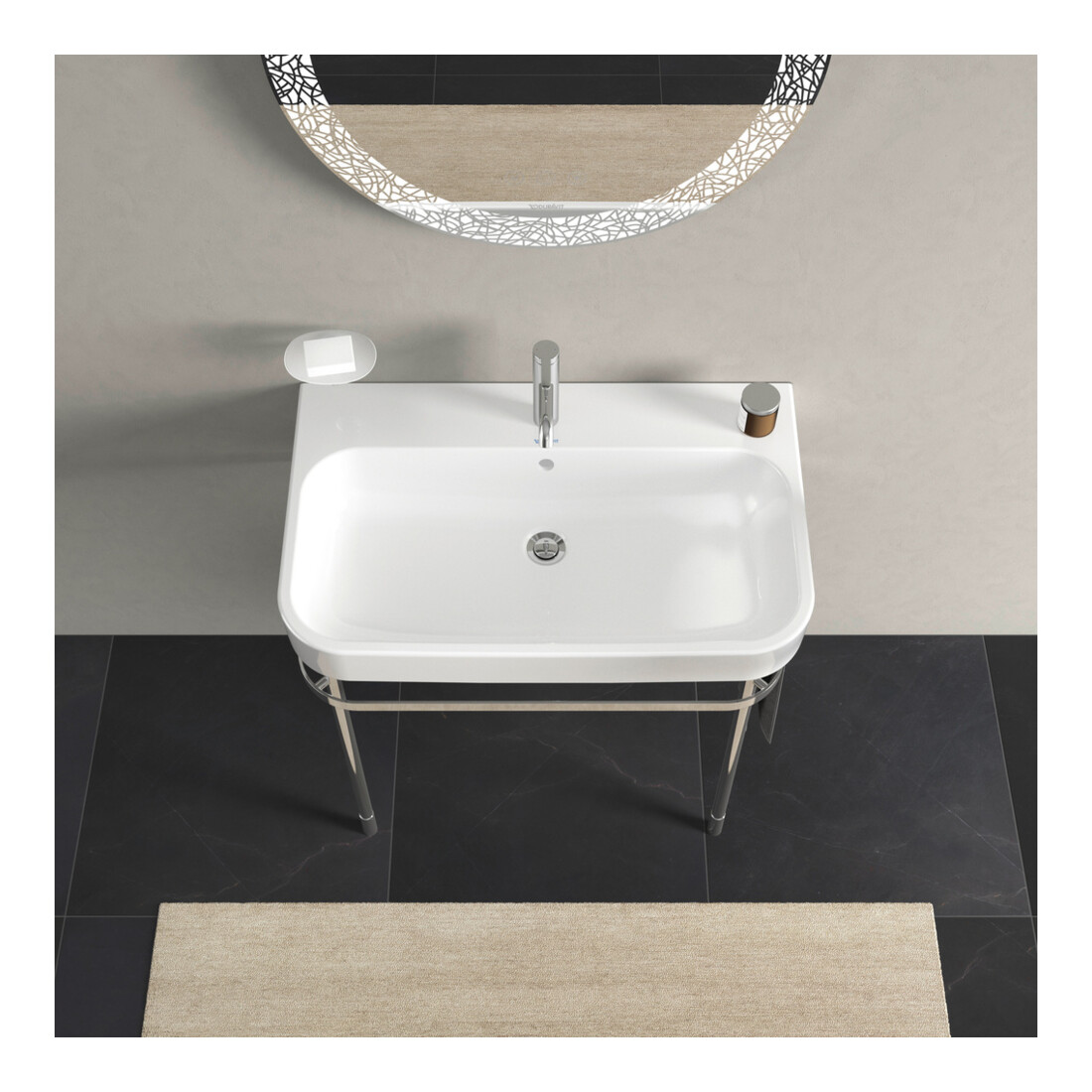 Duravit Consoles métalliques Happy D.2 77,3x49,1 cm, f 231880, renforcée +5 cm, chrome