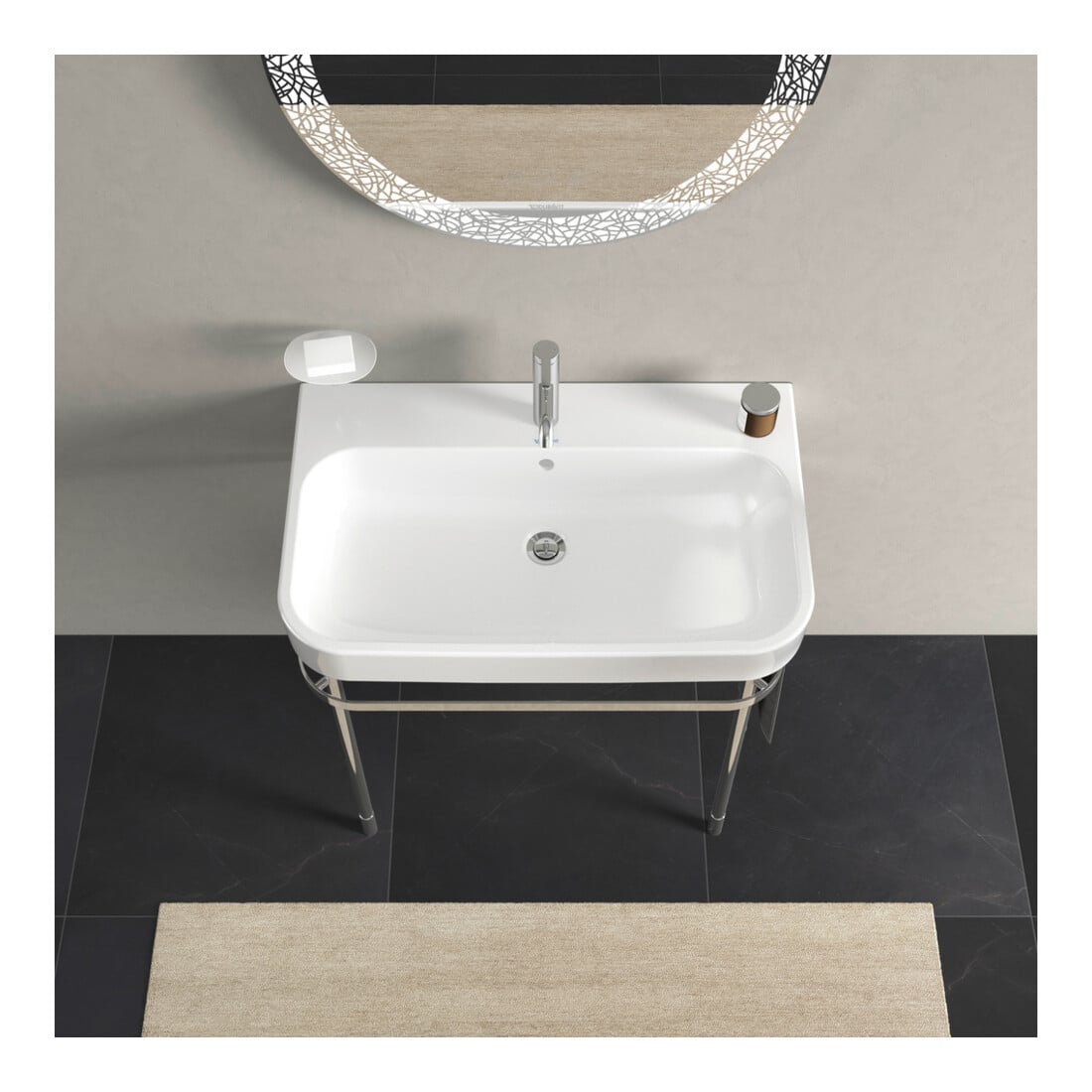 Duravit Consoles métalliques Happy D.2 77,3x49,1 cm, f 231880, renforcée +5 cm, chrome