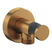 Duravit Coude mural DN 15, avec robinet de douche, rosace ronde, bronze brossé