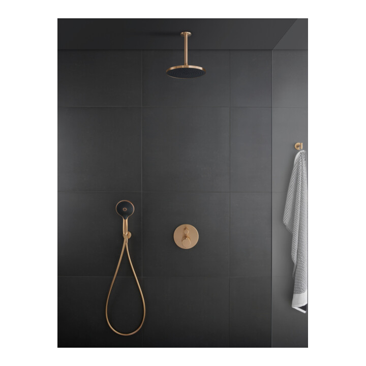 Duravit Coude mural DN 15, avec robinet de douche, rosace ronde, bronze brossé