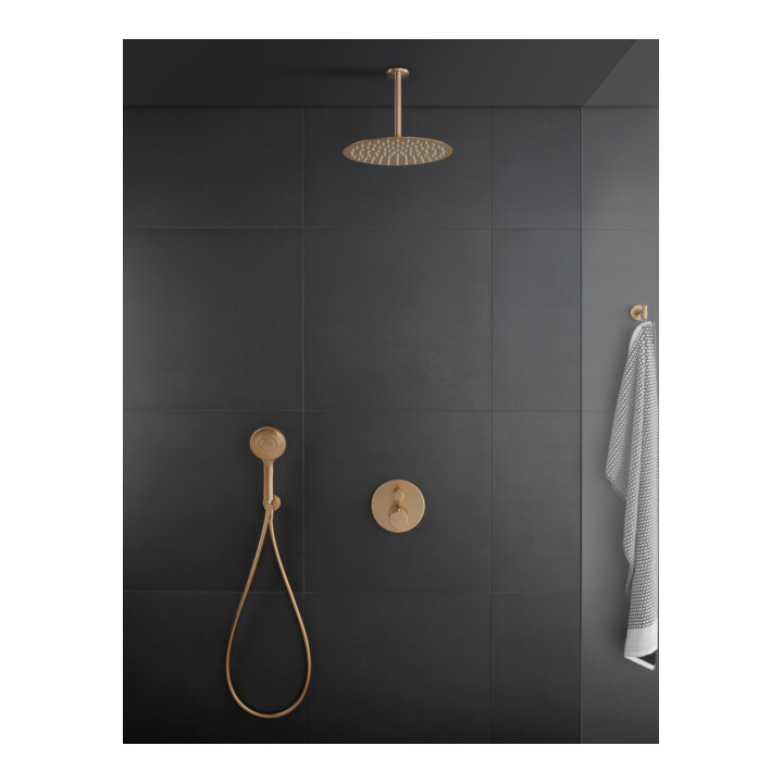 Duravit Coude mural DN 15, avec robinet de douche, rosace ronde, bronze brossé