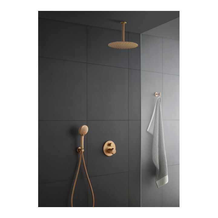 Duravit Coude mural DN 15, avec robinet de douche, rosace ronde, bronze brossé