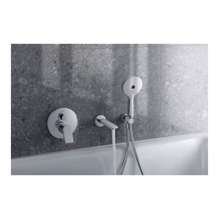 Duravit Coude mural DN 15, avec robinet de douche, rosace ronde, chrome