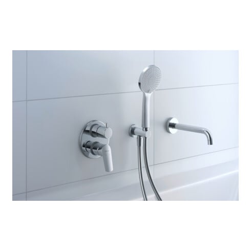 Duravit Coude mural DN 15, avec robinet de douche, rosace ronde, chrome