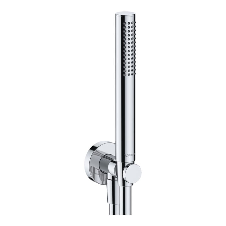 Duravit Coude mural DN 15, avec robinet de douche, rosace ronde, chrome
