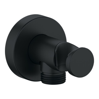 Duravit Coude mural DN 15, avec robinet de douche, rosace ronde, noir mat