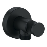 Duravit Coude mural DN 15, avec robinet de douche, rosace ronde, noir mat