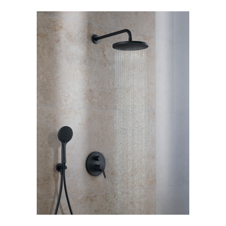 Duravit Coude mural DN 15, avec robinet de douche, rosace ronde, noir mat