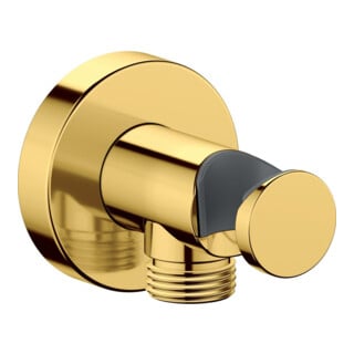Duravit Coude mural DN 15, avec robinet de douche, rosace ronde, or poli