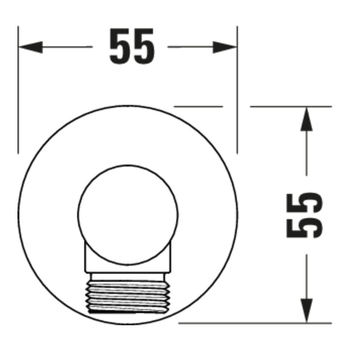Duravit Coude mural DN 15, pour douchette à main, rouge, bronze brossé