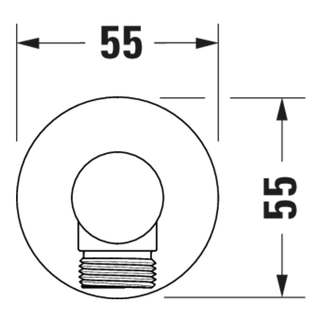 Duravit Coude mural DN 15, pour douchette à main, rouge, bronze brossé