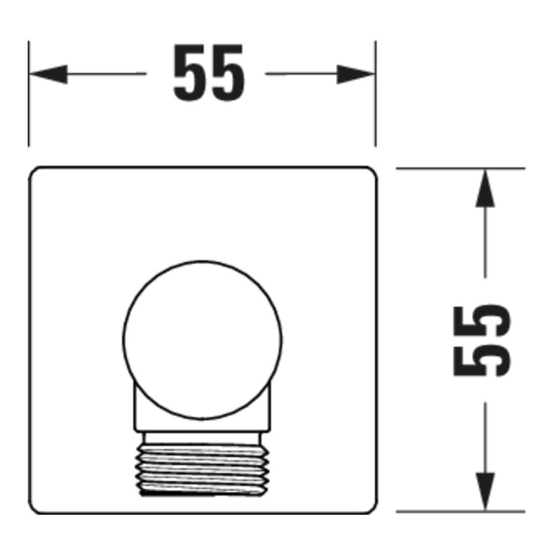 Duravit Coude mural DN 15, sans douchette, rosace carrée, chromé